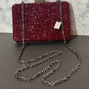 White House Black Market Sparkling Red Clutch